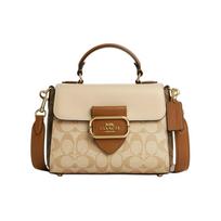 Coach Morgan 21 Logotipo Spaudė Padengtas Drobės Ir Veršio Odos Pečių Crossbody Rankinė Maža Moteriška rankinė Chaki spalvos CR327-IMWQ4 Basic Set (Bag+Dust Bag)