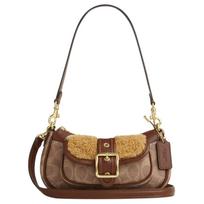 Coach Ashton 20 Nuimamas peties dirželis Užsegimas užtrauktuku Dengtas audinys Vilna Lygus odinis Mini peties rankinė Moteriška peties rankinė CDB13-IMYMX Basic Set (Bag+Dust Bag)