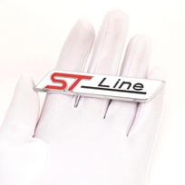 3D metalinio automobilio lipduko ST linijos emblemos ženklelio lipdukai, skirti Fo+rd F-150 Focus X Vignale ST Line Mondeo Escape EcoBoost 245 330 Explorer sidabras