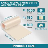 Self-Adhesive Patch Bandages, Bed Sore Bandages, Highly Absorbent Hydrocolloid Roll for Wound Care
