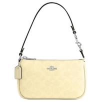 Coach Nolita 19 raidės logotipas Sidabrinė furnitūra Dengtas drobės pirkinių krepšys Mažas moteriškas pirkinių krepšys Geltonas CW426-SVMN0 Basic Set (Bag+Dust Bag)
