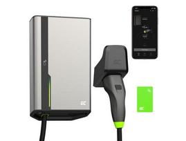 GREEN CELL GC EVGC021B2275 - Wallbox, 3.6 - 22 kW, 7.5 m, NFC Grey Aluminium Wall Built-in LED display