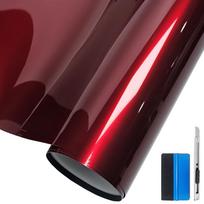 LZLRUN Premium blizgus skysto metalo raudonas vinilo plėvelės lipdukas skirtas 5cm x 900cm raudona