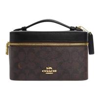 Coach Drobės 20 Logotipo Užtrauktuku Kosmetinė Moteriški krepšiai Riešuto Juoda CW728-IMXAQ Basic Set (Bag+Dust Bag) black