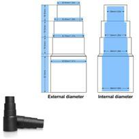 Universalus siurbimo žarnos adapterio keitiklis 5 sluoksnių siurbimo žarnos jungtis 23 mm 30 mm 34 mm 42 mm 50 mm daugkartinis