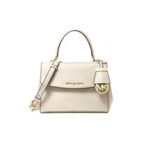 Michael Kors MK Ava Struktūruota Odinė Rankinė su Atvartu Peties Crossbody Mini Moteriškos Rankinės Kreminė 32F5GAVC1L289 Milk White
