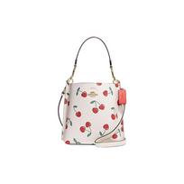 Coach Mollie Širdelės Vyšnių Rašto Kibiro Formos Rankinė Moteriškos Rankinės Baltos CF422-IMCAH Basic Set (Bag+Dust Bag)