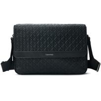 Calvin Klein Logo Monogram Embossed Crossbody Bag Men Shoulder Bag Space-Black 4D3318G-UB1 Basic Set (Bag)