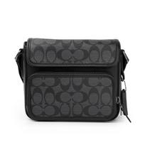 Coach Sullivan 20 Klasikinis monogramos metalinis logotipas įspaustas atvartas paštininko krepšys Vyriški krepšiai Juoda C9870-QBO3I Gift Box Sets (Basic Set+Black Box)
