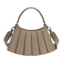 Lacoste Plisuotas Dizainas Viršutinis Užtrauktukas Avikailio Peties Tote Krepšys Maži Moteriški Krepšiai Chaki NU5011DP-C87 Khaki beige