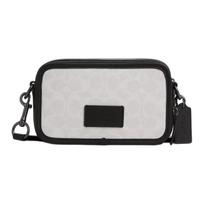Coach Wyatt 20 Logo Leather Crossbody Bag Small Men bags White Black CW365-QBMQV Basic Set (Bag+Dust Bag)
