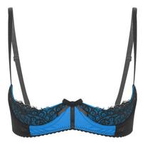 Moterims blakstienų gėlių nėrinių liemenėlė 1/4 kaušeliai Push Up su lankeliais Bralette Balconette S raudona