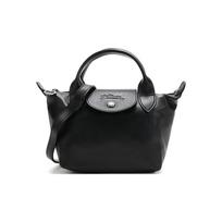 Longchamp Le Pliage Cuir 17 Avikailio Koldūno Formos Rankinė Mini Moteriškos Rankinės Juoda 1500757001 Basic Set (Bag+Dust Bag)