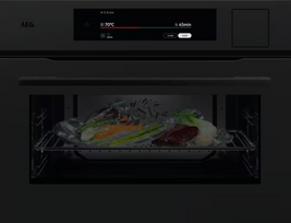 Įmontuojama garinė orkaitė AEG 9000 serija ProAssist NKP9S821T, su SteamPro ir maisto termometru, 45 l
