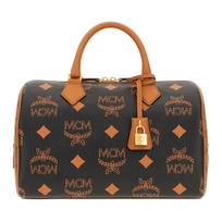 MCM klasikinis spausdintas metalinis Bostono krepšys moterims per petį, juodas MWBEAEA04BK Basic Set (Bag+Dust Bag)