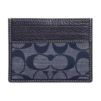 Coach Kortelių dėklas 10 Klasikinis monogramos audinys ir oda ID kortelės laikiklis Mini moteriškas kortelių laikiklis Džinsinis CH100-B4DE Basic Set (Bag+Dust Bag)