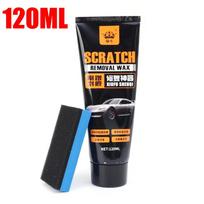 120ml Automobilio įbrėžimų vaškas Remonto artefaktas Poliravimo priežiūros vaškas su kempinėle Lengvai pataiso įbrėžimus Dažų juodinimo oksidacijos priežiūros įrankiai