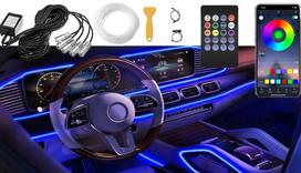 Aplinkos apšvietimas 5IN1 Automobilinė LED juosta Didelis ryškumas Atmosfera USB