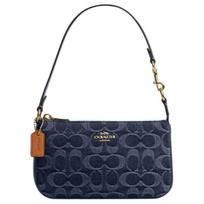 Coach Nolita 19 Džinsinis Monogramos Mahjong krepšys Moteriška rankinė per petį Tamsiai mėlyna CDE31-IMTYV Basic Set (Bag+Dust Bag)