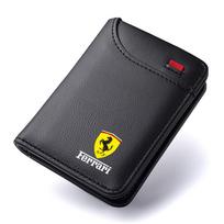 Automobilio emblemos minkšta piniginė odinė mini kortelių piniginė nešiojama maža piniginė Ferrari SP1 812 F40 SF90 458 488 599 612 FF F12 juoda