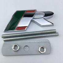 R grotelių metalinė emblema R-TYPE grilio ženklelio logotipo emblema juoda