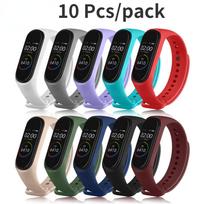 10 vnt./pakuotė Dirželis Xiaomi Band 7 6 5 4 3 Silikoninė apyrankė Mi Band for xiaomi band 5 6