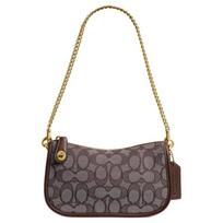 Coach Swinger 20 Klasikinis spaudinys Perdirbtos medvilnės Rankinė per petį Maži moteriški krepšiai Ruda CAN77-B4S0M Basic Set (Bag+Dust Bag)