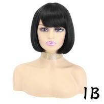 MISS WIG sintetinis trumpas Bob perukas su kirpčiukais moterims Black Brown Wig Lolita Cosplay vakarėlis kasdienai CN