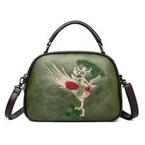 Elegant Bird Embroidered Pattern Crossbody Bag – Pu Handbag with Top Handle for Women ruda
