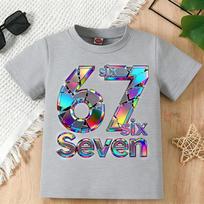 67 Six Seven 6 7 Italian Brainrot T-shirt For boys girls children Cotton T Shirts Short Sleeve Tops 100