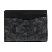 Coach Magnetinis kortelių dėklas 10 Classic Monogram Daugiafunkcinis odinis kortelių laikiklis Mažas moteriškas kortelių laikiklis Juodas 91660-QBO4G Basic Set (Bag+Dust Bag)