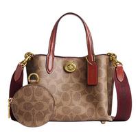 Coach Willow 18 Brand Logo Detachable Shoulder Strap Coated Canvas Shoulder Crossbody Tote Shopping Bag Handbag Small Women tote CW550-B4NQ4 Basic Set (Bag+Dust Bag)