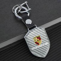 Automobilio pakabukas Raktų laikiklis Anglies pluošto raktų pakabukas Raktų žiedas Porsche Cayenne Macan 911 718 Taycan Panamera Boxster Cayman Aksesuaras