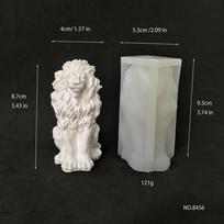 3D Gyvūno Liūto Žvakės Silikoninė Forma - Dekoratyvinis Ornamentas Apvalus Gyvūnų Serijos Liejimo Gipso Dervos Lašinamo Klijų Forma gray