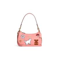 Coach Teri 26 Odinė peties rankinė su gyvūnų raštu Moteriška peties rankinė Rožinė CC420-IMS5K Basic Set (Bag+Dust Bag)