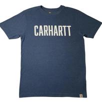 Carhartt Laisvo kirpimo marškinėliai vyriški Dydis Mažas S Mėlyni Užrašyti Logotipai Darbo drabužių T-shirt 3XL