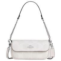 Coach Hailey 20 Logotipo Atvartas Padengtas Drobės Crossbody Pečių Krepšys Mažas Moteriškas krepšys Baltas CAN70-SVXU5 Gift Box Sets (Basic Set+Black Box)