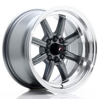 JR Wheels JR19 15x8 ET0 4x100/114 Gun Metal w/ Machined Lip