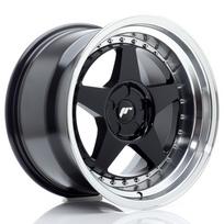 JR Wheels JR6 17x10 ET0-20 5H BLANK Gloss Black w/ Machined Lip
