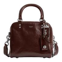 Coach Rogue 20 odinis skrudintos duonos formos krepšys su sidabriniais metaliniais akcentais Moteriškas peties krepšys Rudas CBH04-LHMPL Basic Set (Bag+Dust Bag)