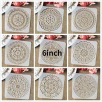 9 vnt./rinkinys Mandala Apskrita Geometrija PASIDARYK PATS Sluoksniavimo Trafaretai Piešimui Scrapbooking Spalvinimui Reljefavimui Albumas Dekoratyvinis Šablonas 6inch