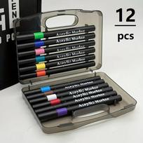Soft Brush Tip Acrylic Marker Pens – Vibrant, No Bleeding, Ideal for Canvas, Rock, Wood, Glass, Fabric, DIY Crafts