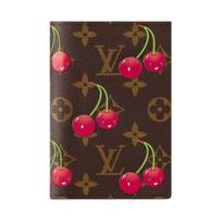 Louis Vuitton X Takashi Murakami Monogram Cherry Dengto Drobės Paso Laikiklis Moteriški Aksesuarai Ruda M13424 Basic Set (Bag+Dust Bag)