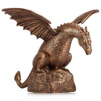 Drakono vandens fontanas Sodo dekoracija Sodo drakono statula Fontano dekoras Dervos fontano skulptūra Drakono fontano ornamentas bronza