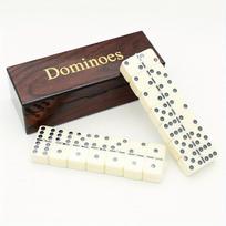 [Medinis domino žaidimo rinkinys] 28 vnt. dvigubo šešiuko domino - Medinė dėžutė Kelioninis nešiojamas stalo žaidimų rinkinys Žaislai Pramogos