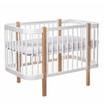 Kūdikio lovytė «Aurelia Baby Mouse» 120×60 cm (bukas, 3 aukščiai, supimo funkcija) - Natūrali/balta