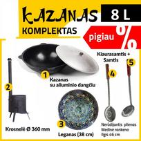 Komplektas: Krosnelė - Kazanas 8L - Leganas - Samtis - Kiaurasamtis