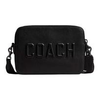 Coach Charter 24 Brand Logo Zipper Closure Leather Shoulder Crossbody Bag Medium Men bags Black CV931-BLK Gift Box Sets (Basic Set+Black Box)