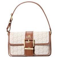 Michael Kors Mk Colby reguliuojama peties rankena odinė pirkinių rankinė Moteriškos pirkinių rankinės Vanilės-Balta Gili ruda 30S4GBAL2V-VANILLA/LUGGAGE Shopping Bag Set(Basic Set+Shopping Bag) white