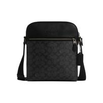 Coach Houston 22 Logotipas Užtrauktukas PVC Crossbody Pečių krepšys Mažas vyriškas krepšys Juoda Pilka CZ398-QBMI5 Basic Set (Bag+Dust Bag)